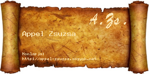 Appel Zsuzsa névjegykártya
