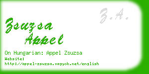 zsuzsa appel business card